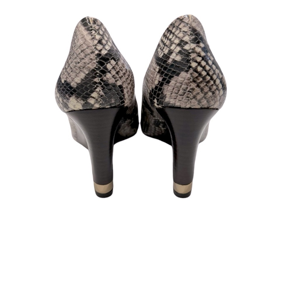 TORY BURCH Astoria Snakeskin Print Wedge Shoe Sz 8 - Picture 7 of 13